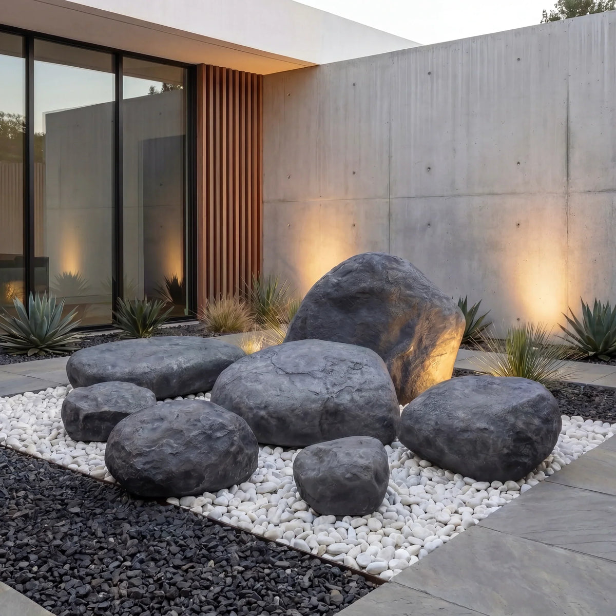 Landscaping Rock Set Fiberglass UV-Resistant Fixture Covers