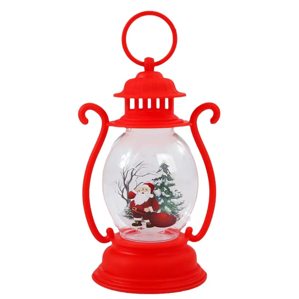 Lantern Glass & Metal Festive Motifs Soft Warm Light