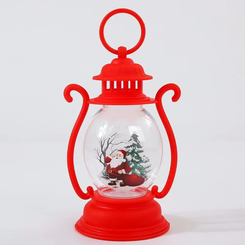 Lantern Glass & Metal Festive Motifs Soft Warm Light