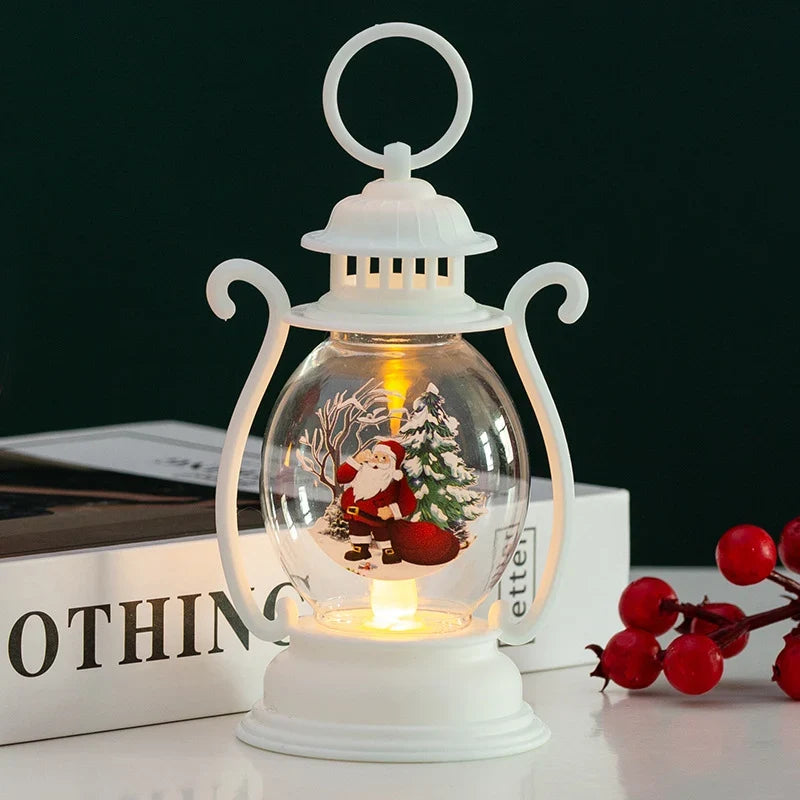 Lantern Glass & Metal Festive Motifs Soft Warm Light