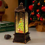 Lantern Snowfall Glitter Effect Battery Operated Metal & Glass