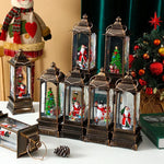 Lantern Snowfall Glitter Effect Metal & Glass Battery Operated