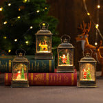 Lantern Snowman & Tree Scene Warm LED