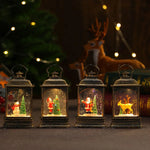 Lantern Snowman & Tree Scene Warm LED