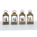 Lantern Snowman & Tree Scene Warm LED