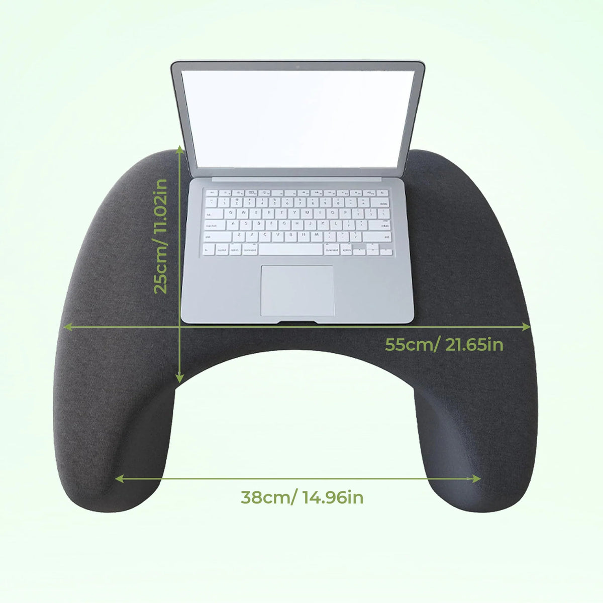 Lap Desk Pillow Ergonomic Backrest Built-In Armrests & Side Pocket