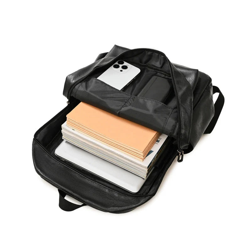 Laptop Backpack Leather Fits 15-Inch Laptops Organized Storage
