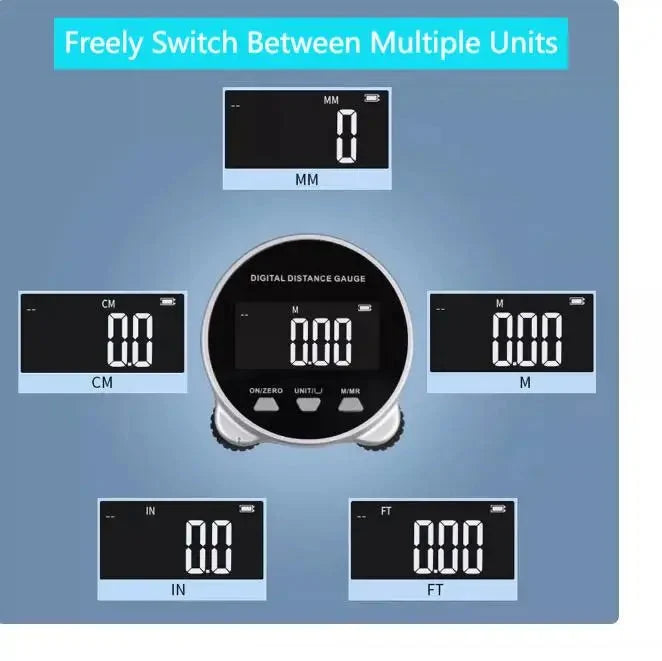 Laser Distance Meter LCD Display 200 Meter Range