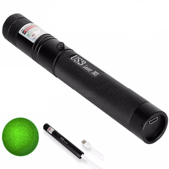 Laser Pointer Adjustable Focus USB Rechargeable Long-Range Beam