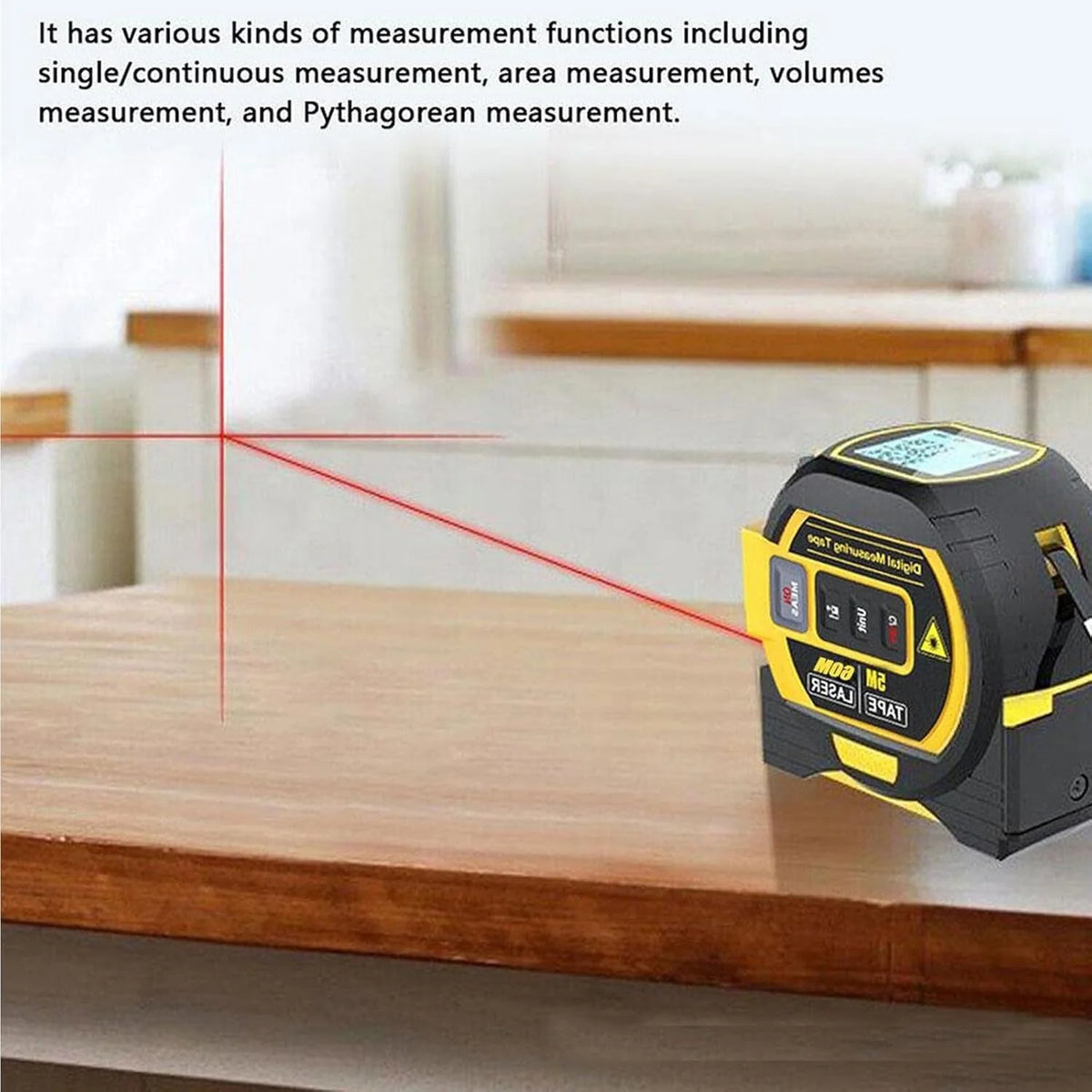 Laser Tape Measure 197 Ft Rangefinder 16 Ft Tape