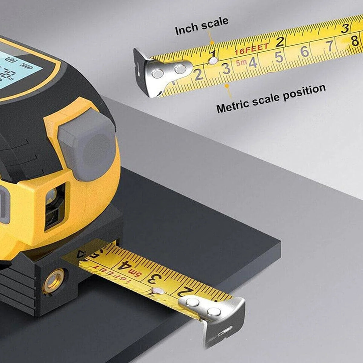 Laser Tape Measure 197 Ft Rangefinder 16 Ft Tape