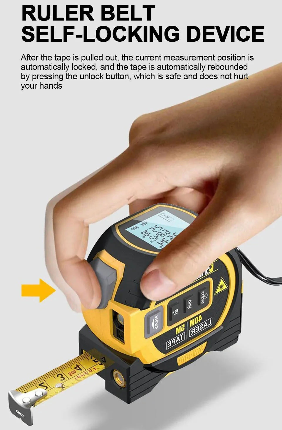 Laser Tape Measure 197 Ft Rangefinder 16 Ft Tape