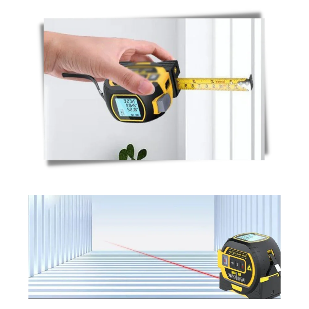Laser Tape Measure 3-in-1 131 Ft Backlit LCD