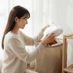 Laundry Basket Cotton Linen Foldable Space-Saving With Handles