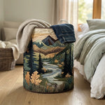 Laundry Basket Quilted Foldable Freestanding With Carry Handles