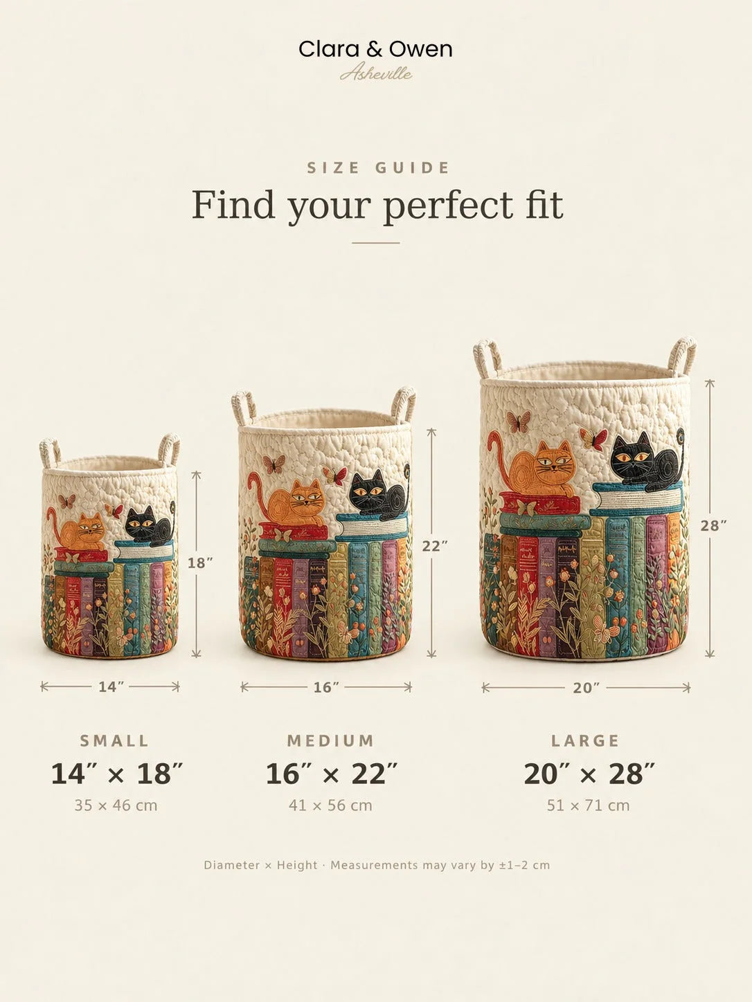 Laundry Basket Quilted Foldable With Carry Handles