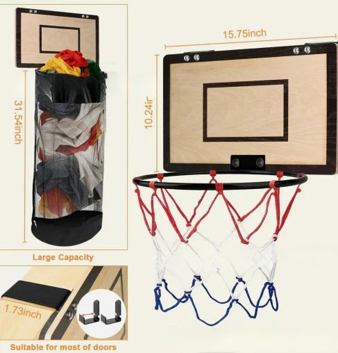 Laundry Hamper Basketball Hoop Design Breathable Mesh