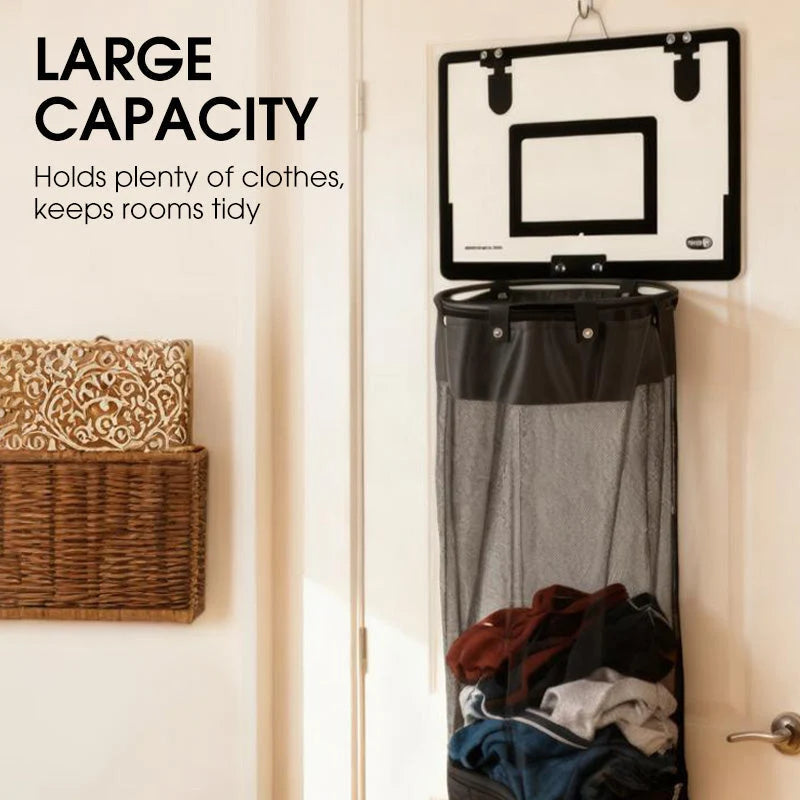 Laundry Hamper Basketball Hoop Design Breathable Mesh