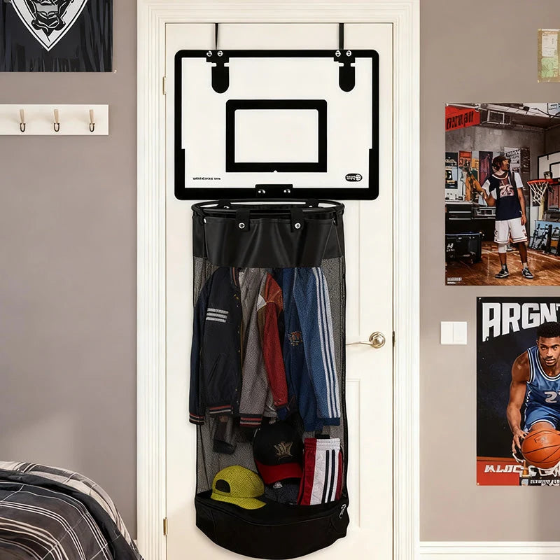 Laundry Hamper Basketball Hoop Design Breathable Mesh