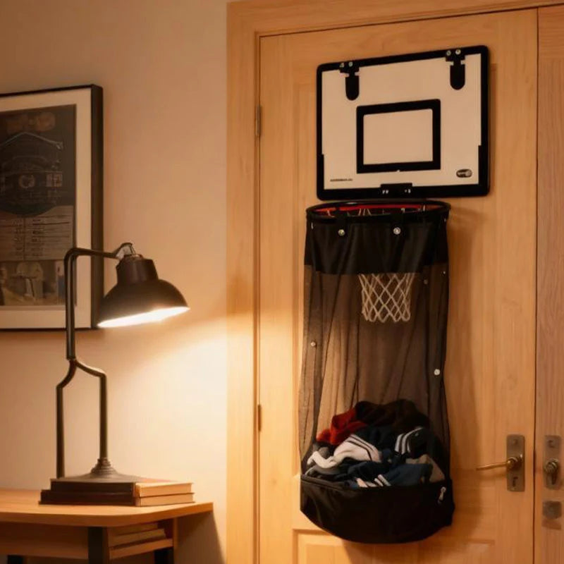 Laundry Hamper Basketball Hoop Design Breathable Mesh