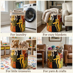 Laundry Hamper Quilted Foldable Self-Standing Cotton Blend