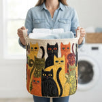 Laundry Hamper Quilted Foldable Self-Standing Cotton Blend