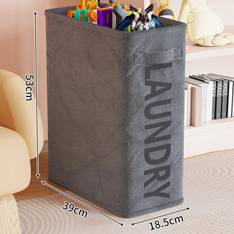Laundry Hamper Slim Space-Saving Breathable Fabric