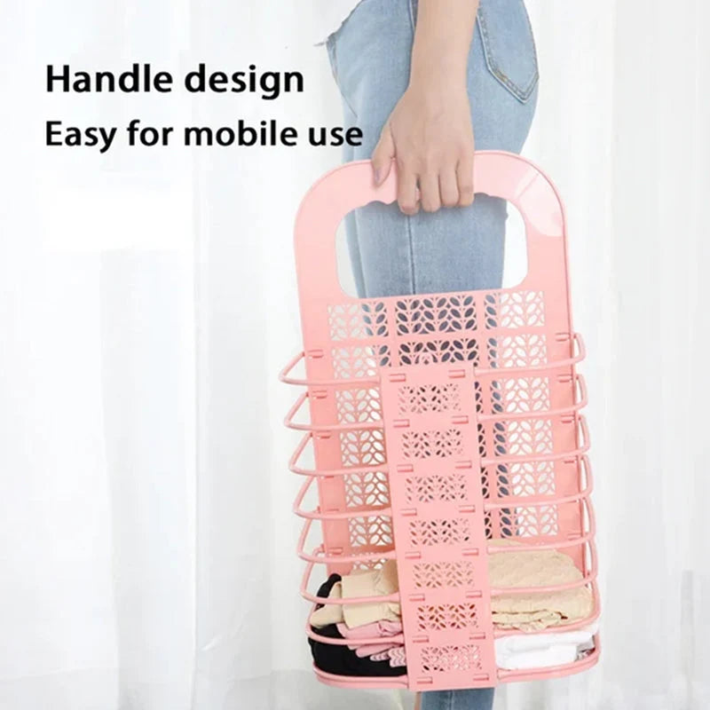 Laundry Storage Basket Wall-Mounted Foldable No-Drill Installation Holds 22 Lb+