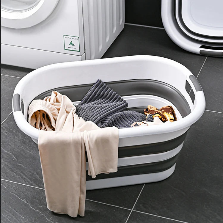 Laundry Tub Foldable Space-Saving Non-Slip Base Ergonomic Handles