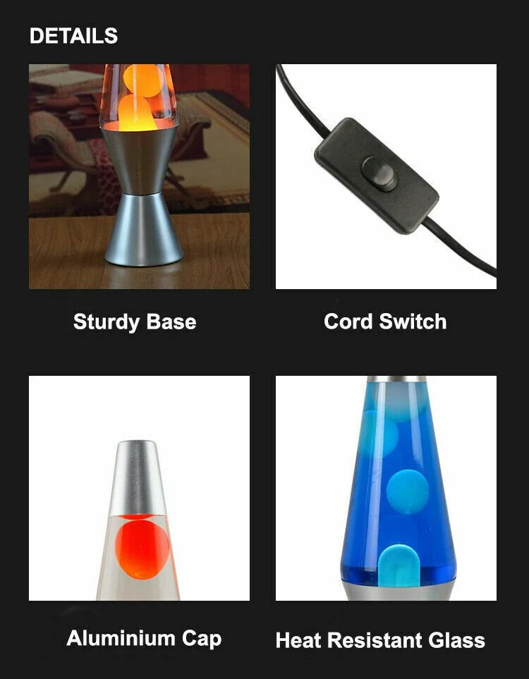 Lava Lamp Retro Design Flowing Wax Motion Warm Glow