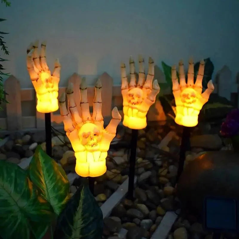 Lawn Lights Solar-Powered Skeleton Hand Stakes