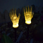 Lawn Lights Solar-Powered Skeleton Hand Stakes