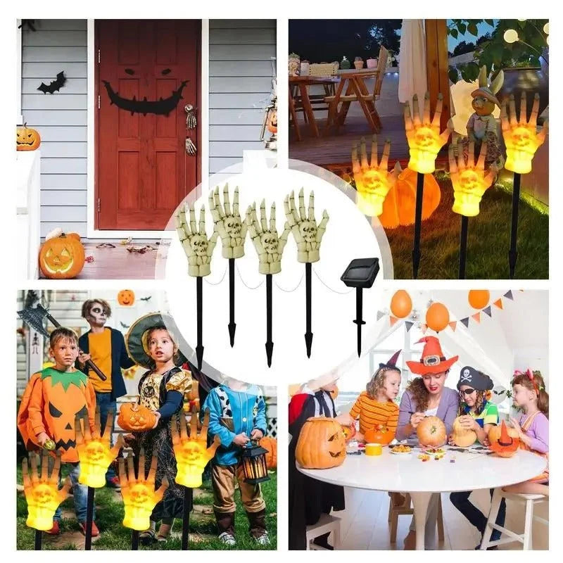 Lawn Lights Solar-Powered Skeleton Hand Stakes