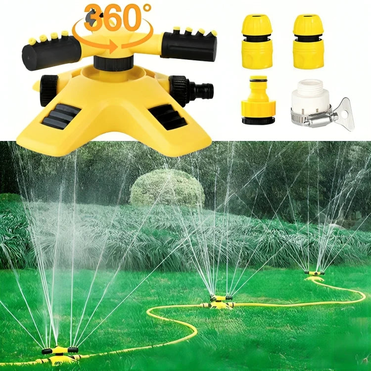 Lawn Sprinkler 360° Coverage Adjustable Nozzles & Stable Base