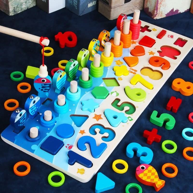 Learning Board Beechwood Counting & Shape Recognition