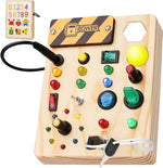 Learning Board Wooden Interactive LED Switches Fine Motor Skills Development
