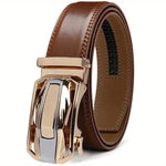 Leather Belt Genuine Leather Auto-Lock Buckle Precise Fit
