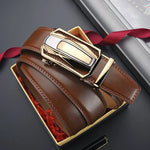 Leather Belt Genuine Leather Auto-Lock Buckle Precise Fit