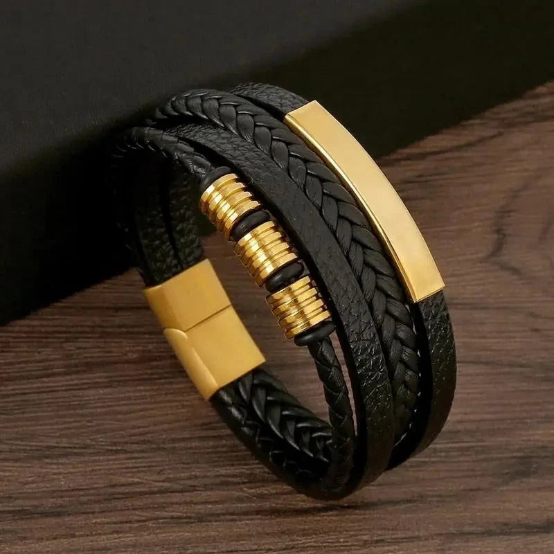 Leather Bracelet Genuine Leather Secure Clasp Minimalist