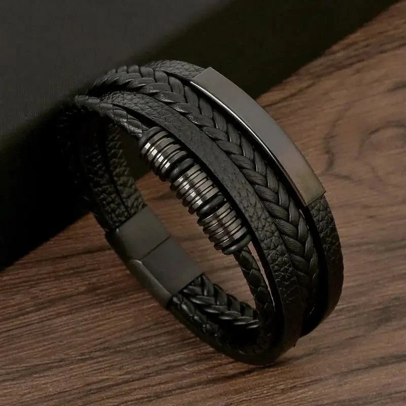 Leather Bracelet Genuine Leather Secure Clasp Minimalist