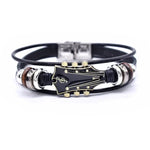 Leather Bracelet Guitar-Inspired Adjustable Fit