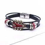 Leather Bracelet Guitar-Inspired Adjustable Fit