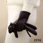Leather Gloves Touchscreen Compatible Buckle Detail