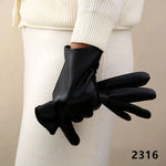 Leather Gloves Touchscreen Compatible Buckle Detail