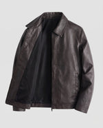Leather Jacket Modern Fit Practical Pockets