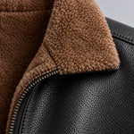 Leather Jacket Sherpa-Lined Insulating Warmth Men’s