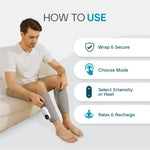 Leg & Calf Massager Cordless Heat Therapy Adjustable Fit