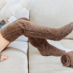 Leg Warmers Over-The-Knee Plush Open-Toe Stretch Knit