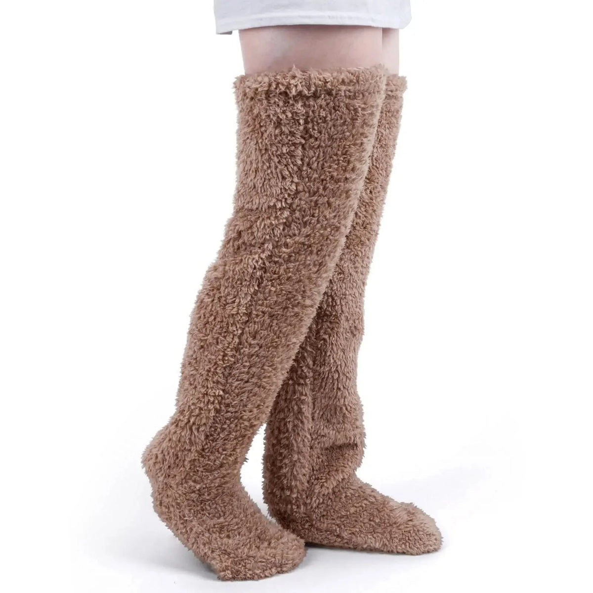 Leg Warmers Over-The-Knee Plush Open-Toe Stretch Knit