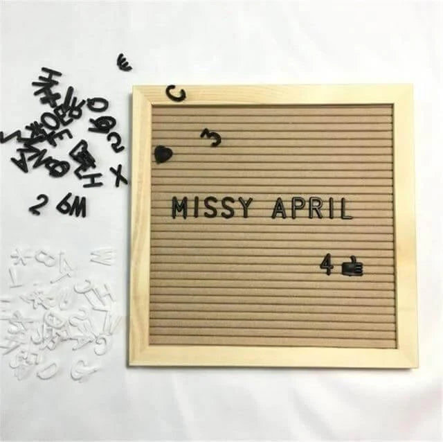 Letter Board Sign Wooden Changeable Message Display